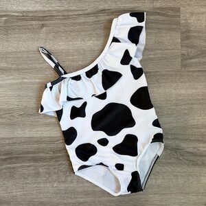 Weixinbuy toddler girls cow print one piece swimsuit